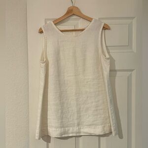 Elizabeth Suzann Petra Tank. Ivory linen. Size Medium.